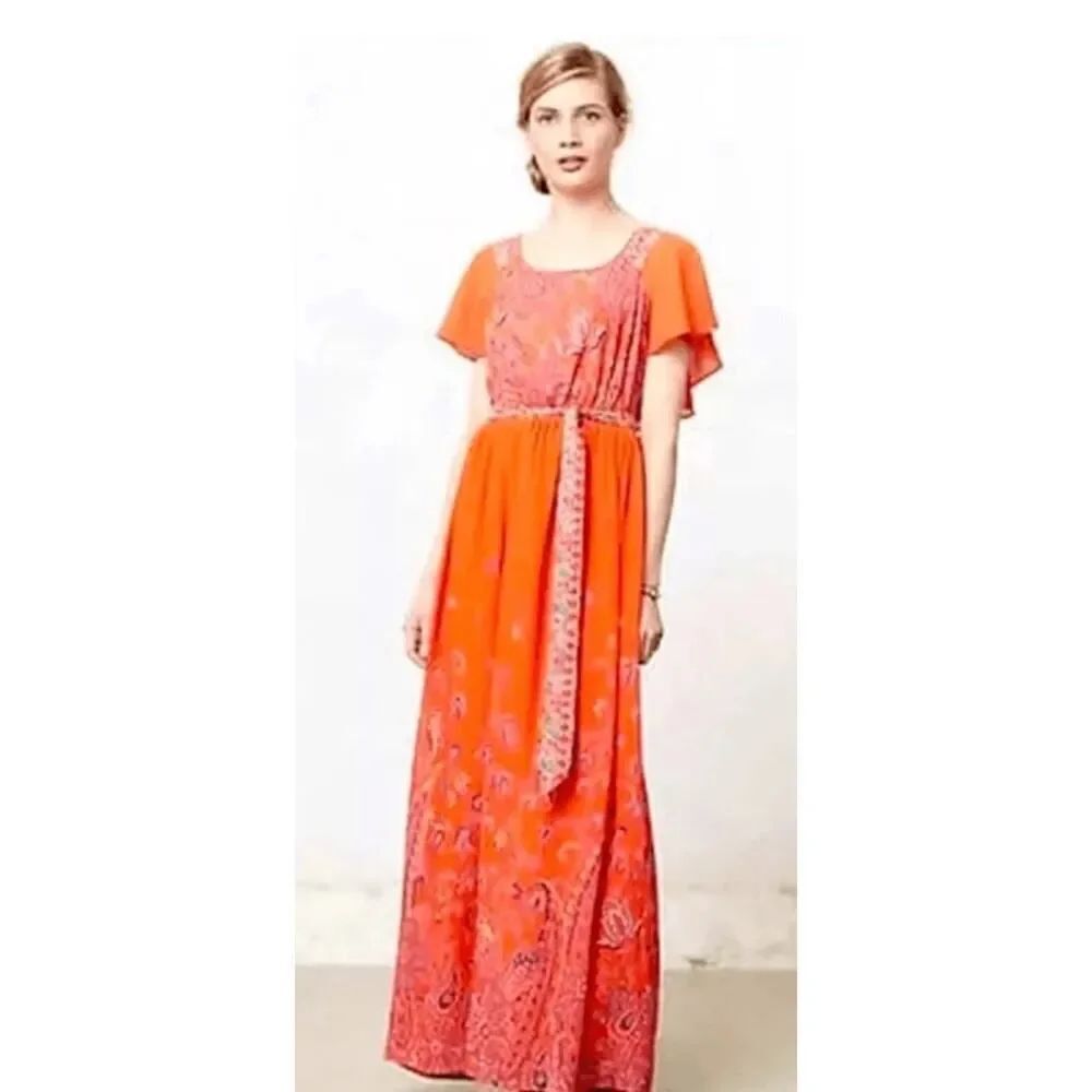 NWT Anthropologie Maeve Blushed Paisley Maxi Dress Women’s Size 2